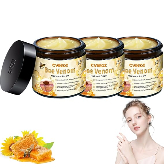 Advanced Bee Venom Skin Treatment Cream, Powerful All-Body Treatment Cream, Professional Bee Venom skin therapy cream, Natural Body Serum for All Skin Types (3PC)