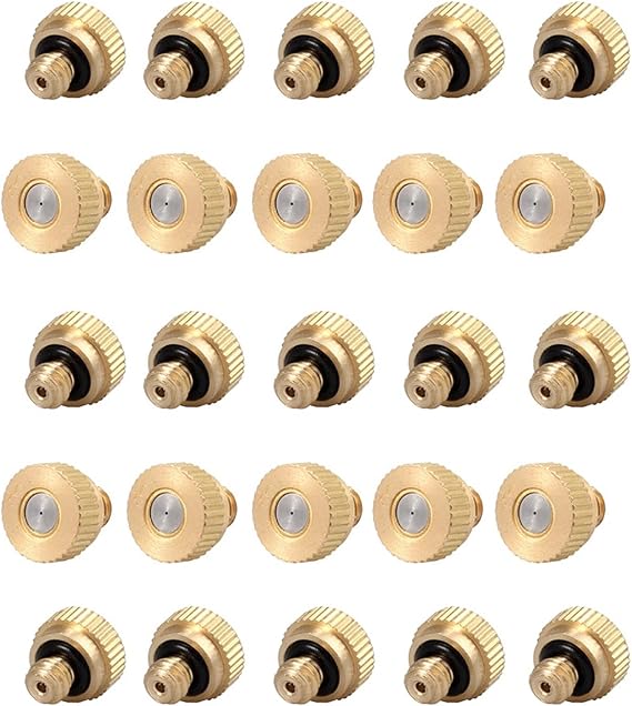 40Pcs Misting Nozzles Kit for Cooling System, Brass Mister Nozzles, Garden Water Mister, Fog Nozzles for Patio Outdoor Misting System (Size : 0.6mm)