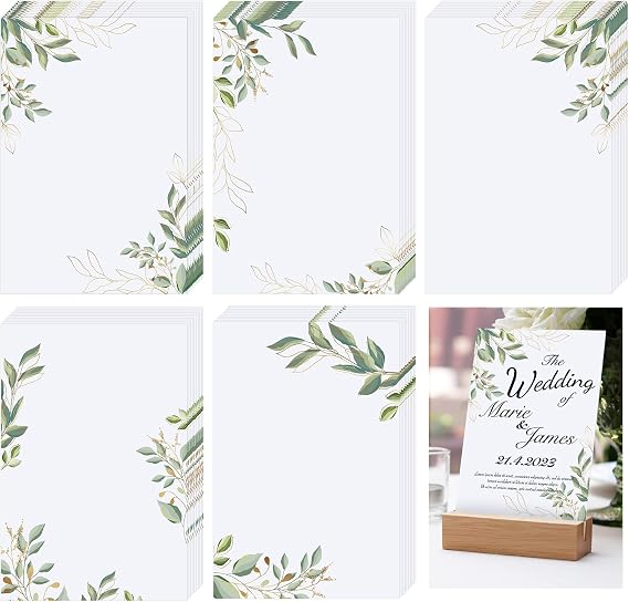 PerKoop 50 Pcs Eucalyptus Blank Note Cards 4x6 Inch Decorative Notecards