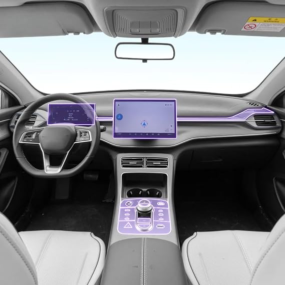 Car Interior Center Console Transparent TPU PPF Protective Film Anti-Scratch Repair Film Accessories,for BYD Destroyer 05 2022-2023 (Style B)