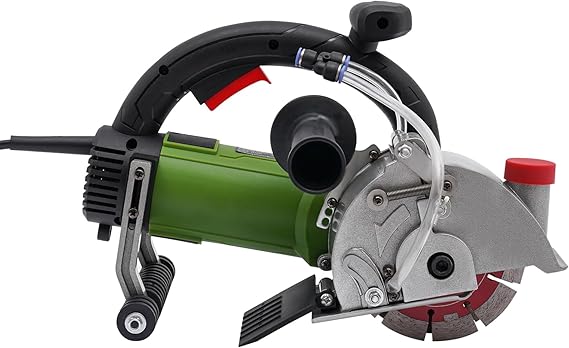 Wall Chaser, 1800W Slotting Machine 7000rpm, Max Groove Depth and Width 1.46" x 1.97", Electric Concrete Grooving Cutting Machine with 2 Saw Blades and Water Pump