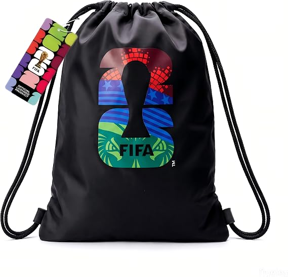 FIFA World Cup 2026 Licensed Drawstring Backpack Bag, Lightweight Gym Sack & Stadium Bag, Foldable Sports Sackpack, Travel Backpack Sports Gym Sackpack for Adults Men Women Outdoor Travel