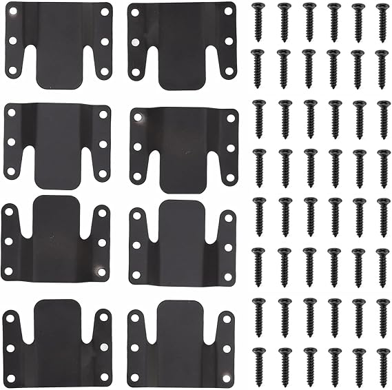 Universal Sectional Sofa Interlocking, 8 Pieces Metal Couch Clips Sofa Connectors Bracket Furniture Connectors with Screws, 4 Sets
