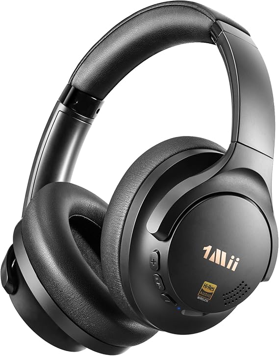 1Mii Y8+ Noise Cancelling Headphones Bluetooth 6.0 Over-Ear Wireless, Black | Hybrid ANC, 100 hrs Playtime, Comfortable, LDAC Hi-Res Audio, Deep Bass, Custom EQ via APP for Airplane & Travel