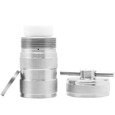 Huanyu Hydrothermal Synthesis Autoclave 200C 6MPa High Pressure Reactor 304 Stainless Steel PTFE Inner Core for Strong Acid, Organic Solvent, Insoluble Material (50ml)