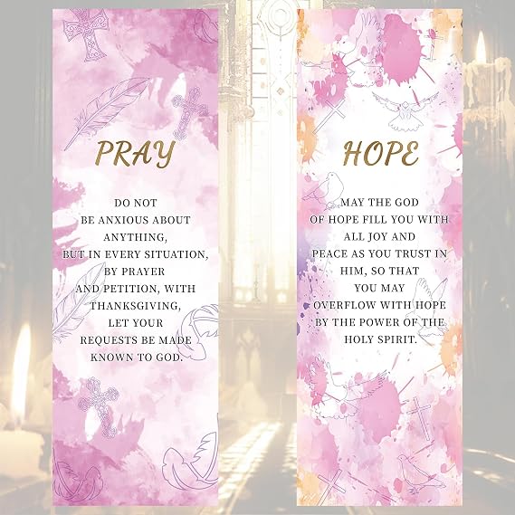 WANDIC Church Scripture Banners, 2 PCS Exquisite Bible Verses Banner for Sanctuary Wall Worship Pattern Inspirational Praise Hanging Church Decor