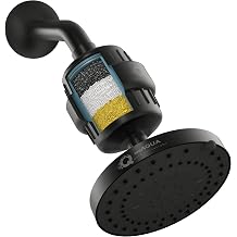 weAQUA Heavy Duty Filtered Shower Head Combo High Pressure 5 Spray Modes, Dermatologist Recommended for Softer-Feeling Skin & Hair, Advanced 99% Removal of Chlorine, Fluoride & Heavy Metals