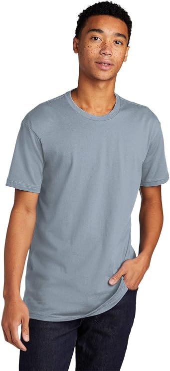 Adult Short Sleeve Crew Neck Cotton Shirt in Stonewash Denim by Next Level Apparel
