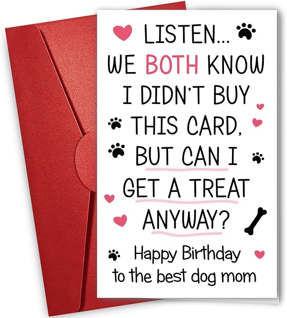 NewEleven Dog Mom Gifts For Women - Gifts For Dog Lovers, Dogs Owners - Gift, Dogs Moms Cards From Friend, Husband, Family - Greeting Card