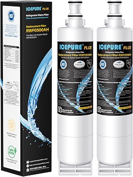 ICEPURE PLUS NSF53&42 Refrigerator Water Filter Replacement for Whirlpool 4396508 4396510, Everydrop EDR5RXD1, Filter 5, 4392857, WF285 PNL240V 4396918 9010 WF-NL300 WF-L500 RWF0500A RWF0500AH 2PACK