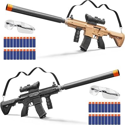 2 Pack Manual Foam Blaster Soft Foam Bullets, Manual Blaster Shooting Game, 18 Manual 2 Pack