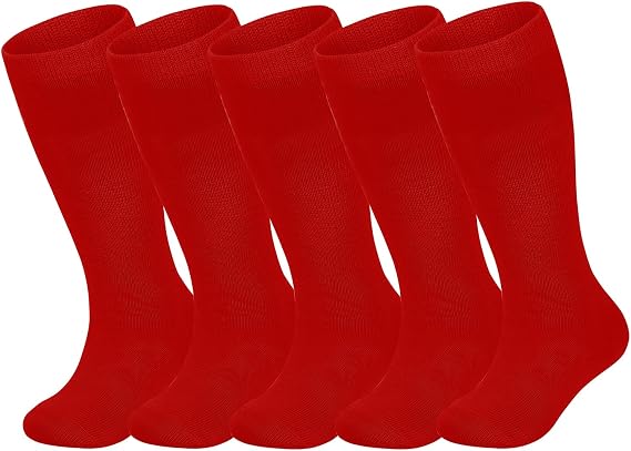 ENBAOHUI 5 Packs Toddler Soccer Socks Kids Tube Socks Girls Boys Soccer Socks Toddler Knee High Socks