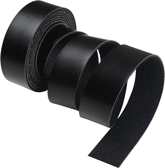 CDY Black Faux Leather Strap 90 Inches Long 1 Inch Wide, Leather Belt Strips Very Suitable for DIY Craft Projects, Pet Collars, Traction Ropes,Belts, Clothing,Leather Watch Straps (Black)