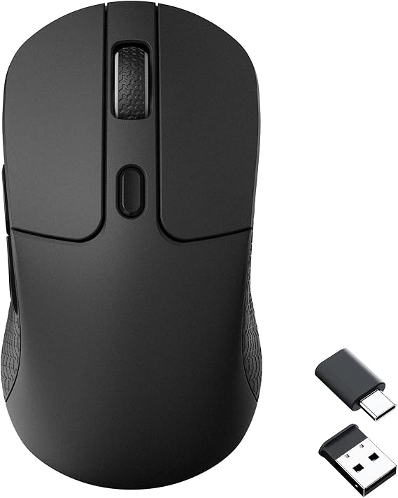 Keychron M3 Wireless Gaming Optical Mouse, Tri-Mode 2.4 GHz/Bluetooth 5.1/Wired, PixArt PAW 3395 sensor, 26000 DPI, LED RGB Backlit,79g Lightweight Programmable Macro Button for Windows PC/Mac - Black