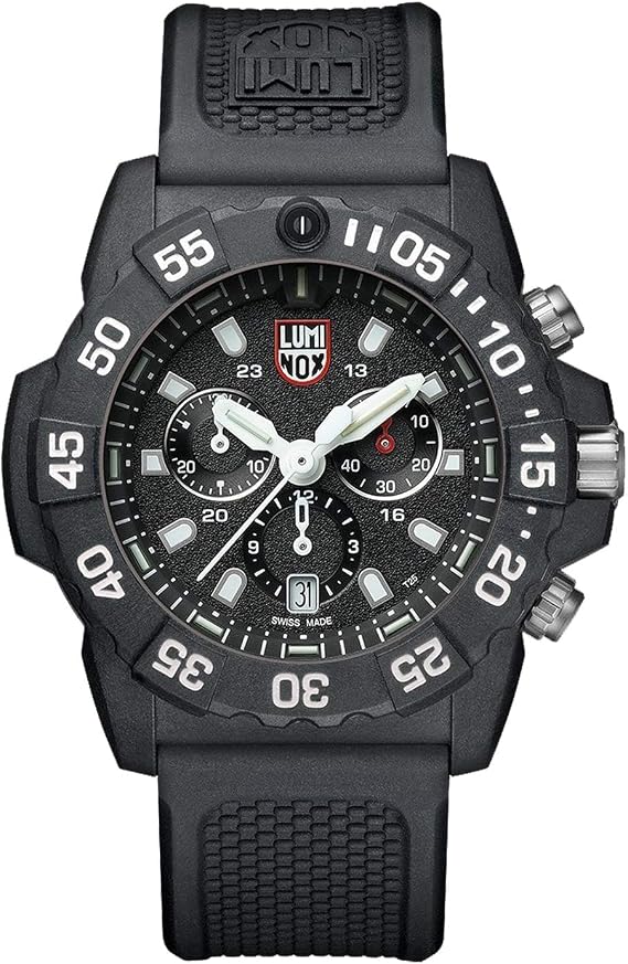 Luminox Navy Seal XS.3581 Mens Watch 45mm - Military Divers Watch in Black Date Function Chronograph 200m Water Resistant, Black, 45mm, Chronograph,Quartz Movement
