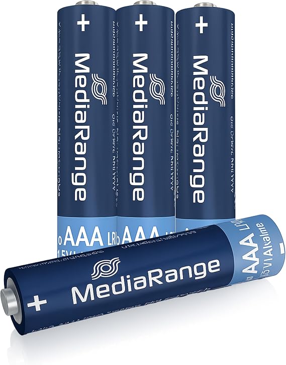MediaRange Premium Alkaline Batteries, Micro AAA|LR03|1.5V, Pack of 4