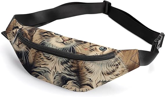 Fanny Pack for Men Women Belt Bag Cat in Box Crossbody Waist Pack for Travel Walking Running Bum Bags