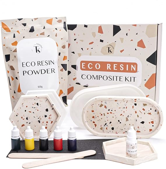 Tassika Eco Resin Kit for Beginners 2lbs, Terrazzo Resin Kit, Complete Resin Powder Kit