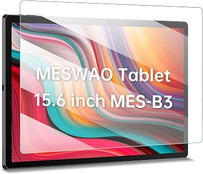 MESWAO 2 Pack Screen Protector 15.6 Inch Tablet, Tempered Glass Film Only 15.6 Large Tablet, 9H Tempered Glass Film, Anti-Scratch, HD Clear