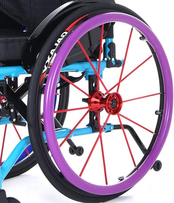 1 Pair Silicone Wheelchair Push Rim Covers, Non-Slip Wear-Resistant Hand Push Cover, Wheelchair Rim Grips (Purple, 24in)