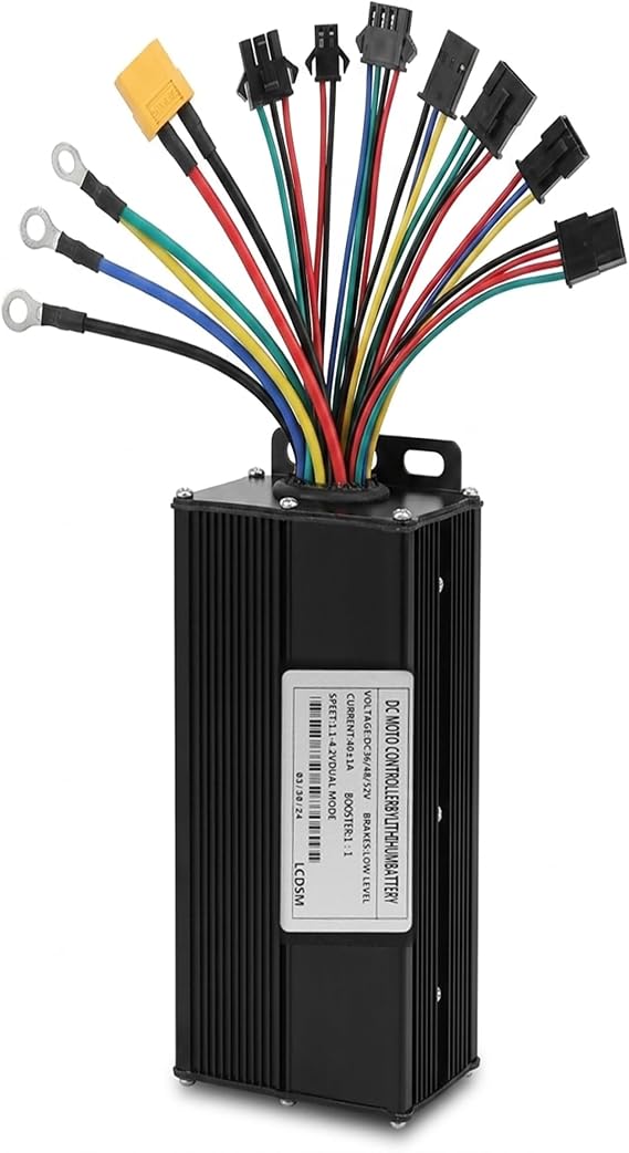 Ebike Controller 36V 48V 52V 40A Brushless Motor Controller | 1500W 2000W Sine Wave Electric Bike Controller, Hall Sensor Support, ART No.2 Protocol, 3 Mode Aluminum Housing for Scooter
