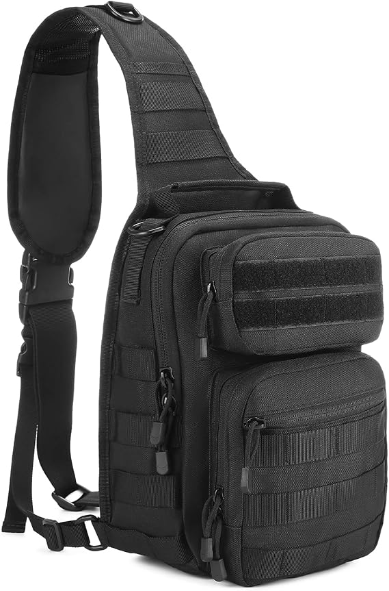 HUNTVP Tactical Military Chest Bag Molle Backpack MOLLE Sling Bag Crossbody Shoulder Bag Army Assault Backpack for Hiking, Cycling, Traveling, Camping