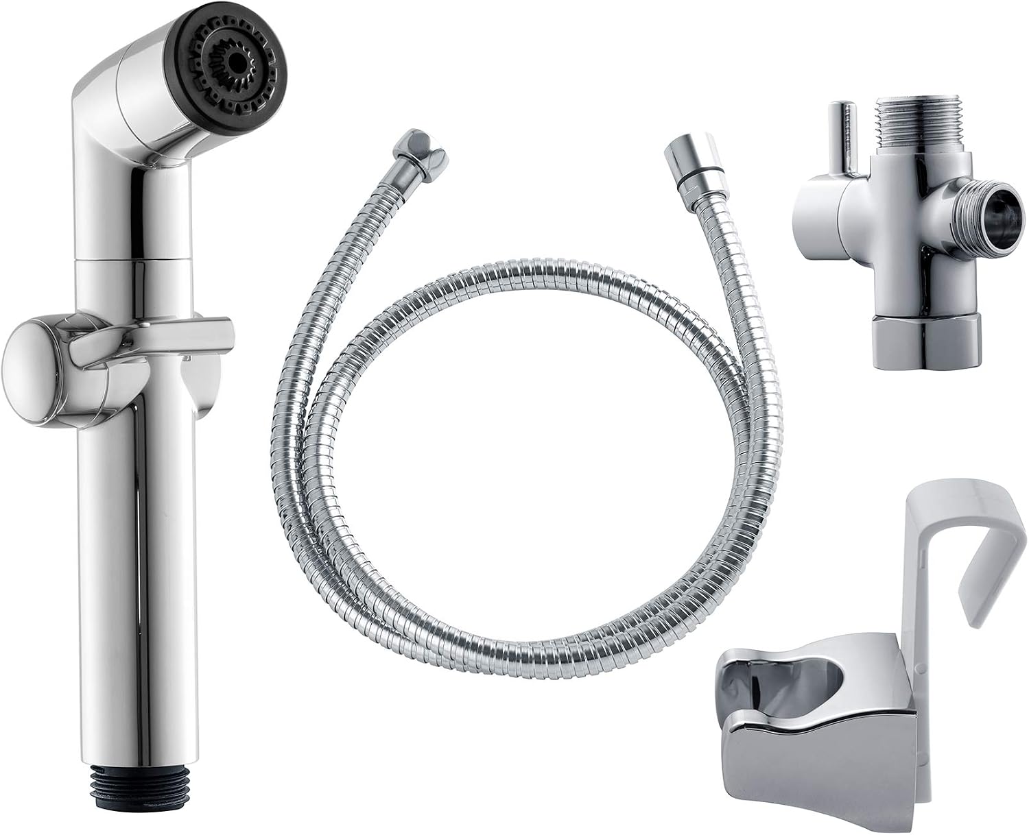 Bio Bidet A1 Handheld Bidet Sprayer for Toilet, Adjustable Water Pressure, Dual Spray, Stainless Steel Hose