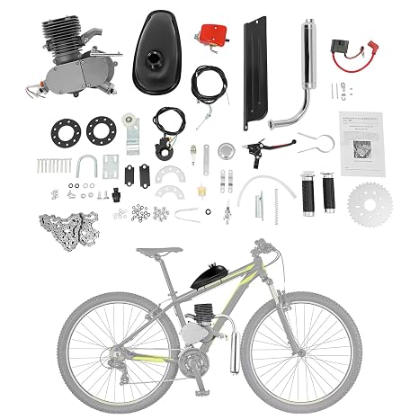 Bicycle Engine Kit, 2 Stroke Single Cylinder Bicycle Motorized Motor Full Set, 36 Teeth, Fuel Tank Capacity 2L, CDI Ignition Mode, Air Cooling, Conversion Set Motorized