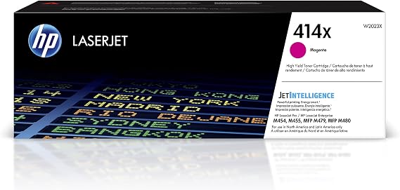 HP 414X Magenta High-Yield Toner Cartridge | Works with Color LaserJet Enterprise M455dn, MFP M480f, Pro M454, MFP M479 Series | W2023X