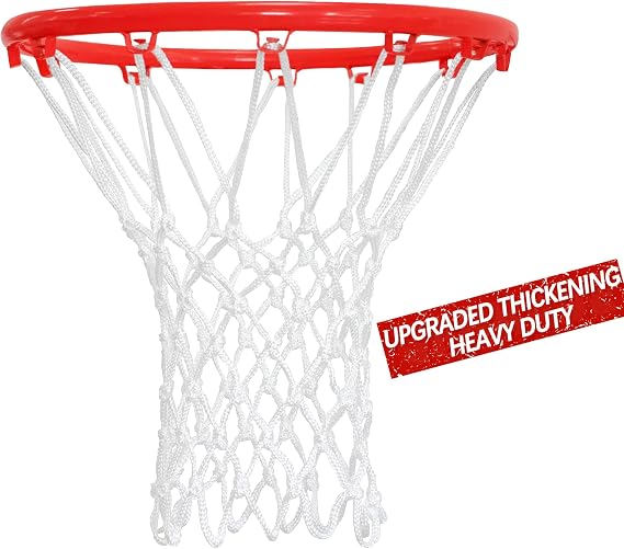 Basketball Net Outdoor, 2025 Upgrade All Weather Anti Whip Basketball Net Replacement -12 Loops