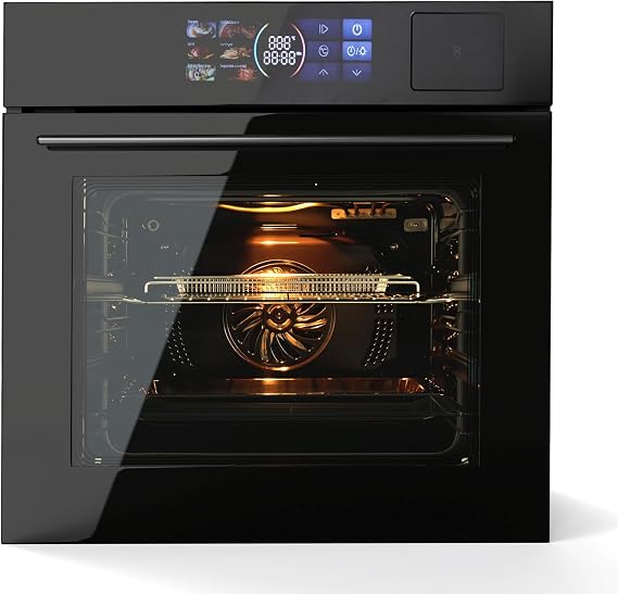 24 Inch Electric Wall Oven, Single Wall Ovens with 108 Smart Menus & 8 Cooking Modes, 2.5 Cu.Ft Built-in Convection Oven, Air Fry Function, 3D Surround Heating, LED Touch Control, ETL Certified