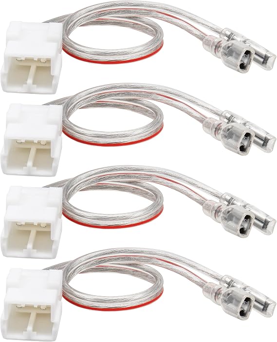 RED WOLF Door Speaker Wiring Harness Compatible with 2003-2019 Jeep Wrangler JK, Chrysler, Dodge Vehicles Car Harness Plug for Aftermarket Front Rear Door Speaker Wire Cable Connector 4 PCS