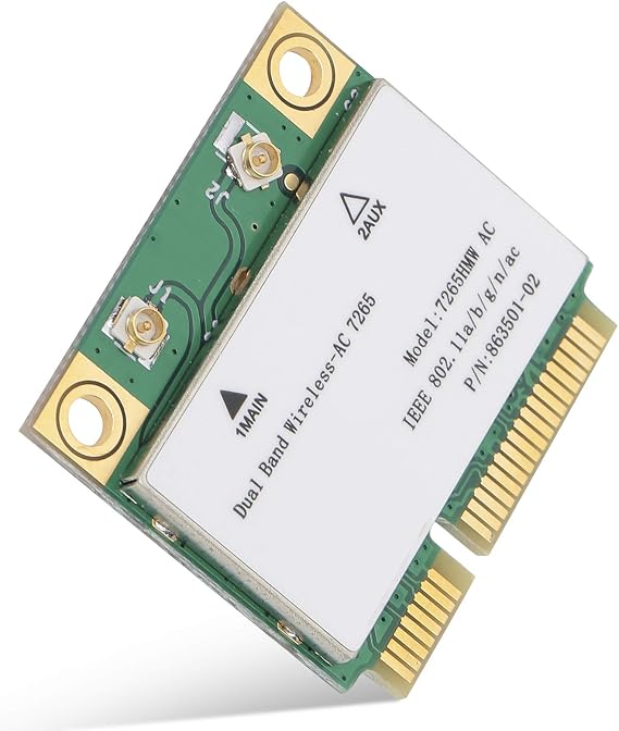 Mini PCIE WiFi Card, DualBand Wireless Adapter, 802.11AC Half Mini PCIE Interface Wireless Network Card, Maximum Speed Support 867Mbps