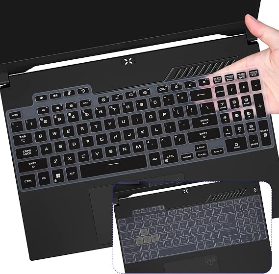 2PCS ASUS TUF Keyboard Cover for 2024 2023 2022 Gaming F16 FX607VU FX607JV, A16 FA607PI FA617NS 16"/ F17 FX707 / F15 FX507 FX507VU, Dash 15 F15 FX517, A15 FA507NU / A17 FA707RM Skin