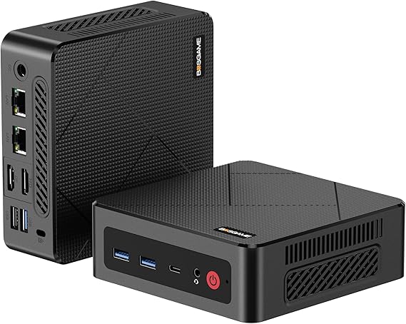 BOSGAME E4 Air Mini PC, AMD Ryzen 5 3500U 8GB DDR4 256GB SATA SSD | Mini Computers with Dual RJ45, 4K Triple Display, USB-C, USB 3.2, Wi-Fi 5/BT 5.0, Desktop Computer for Office, Home