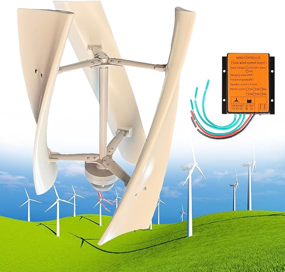 Wind Turbine Generator Kit, 12000W 3-Blade Windmill for 12V/24V/48V Systems, Includes Solar-Wind Hybrid Controller for Off-Grid Home Power Generation