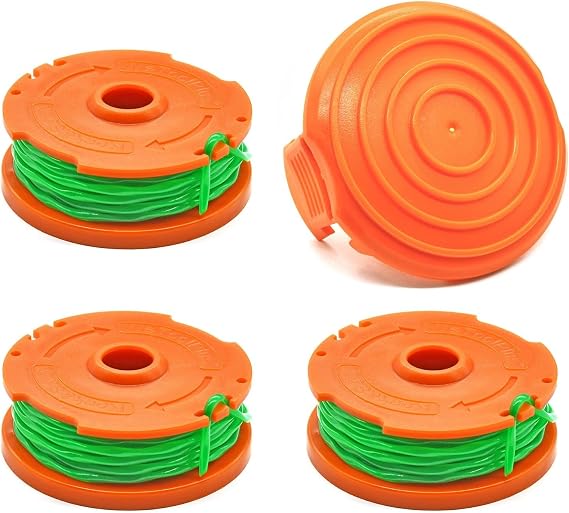 Replacement Spools for Worx WA0014 Spool & Line for WG168, WG190 & WG191 Cordless String Trimmers (3+1 Pack)