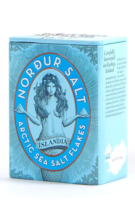 Nordur Salt Arctic Sea Salt Flakes Tin Plain 4.4 OZ