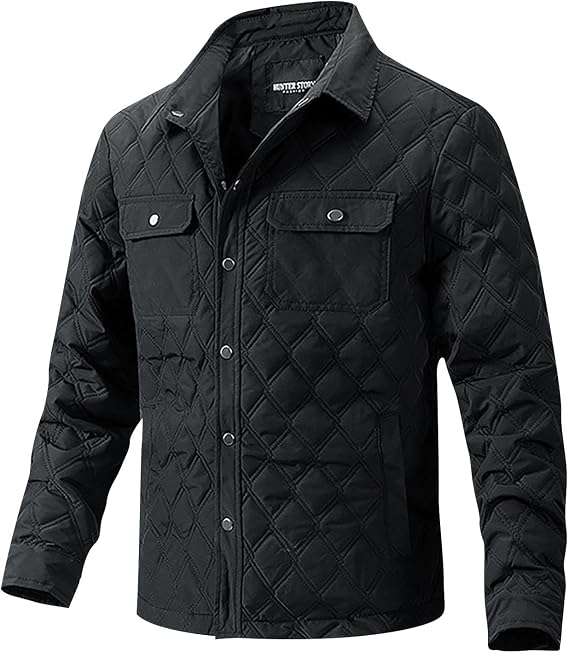 Winter Jackets for Men Puffer Jackets Lightweight Quilted Jackets Slim Fit Casual Long Sleeve Insulation Warm Jackets