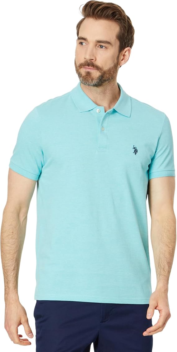 U.S. Polo Assn. Mens Slim Fit Solid Pique Polo Shirt