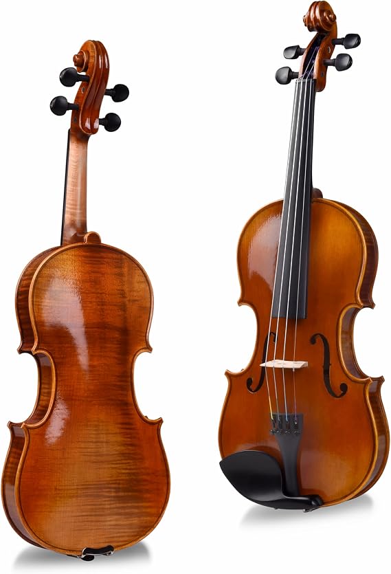 Aileen PREMIUM BEGINNER Series Violin Outfit - 4/4 Full Size Solid Wood Ebony Fitted