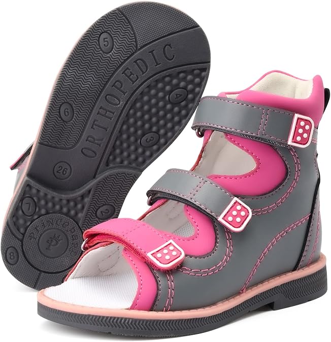 princepard Orthopedic Corrective Sandals for Kids,Children Summer High Top Shoes for Girls and Boys with Arch and Ankle Support,Anti-slip Soles