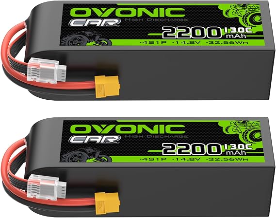 OVONIC 4S LiPo Battery 2200mAh 14.8V 130C RC Battery with XT60 Connector