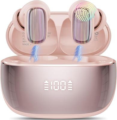 AI Language Translator Earbuds Real Time, 164 Language6 Translation Modes Translator Earbuds 3-in-1 Translation Headphones, Bluetooth 5.4 Translation Device for Travel Business Learning, Rose Gold