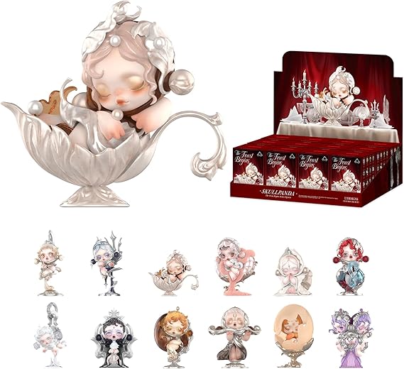 POP MART SKULLPANDA The Feast Begins Series Blind Box Figures, Collectible Toys Home Decorations, Holiday Birthday Gifts for Girls and Boys, Whole Set
