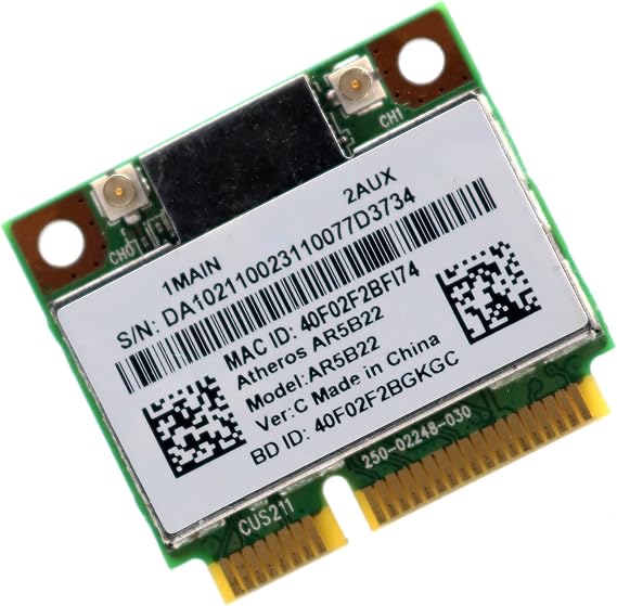 Deal4GO AR5B22 Half Mini PCie Card WiFi Combo Adapter Dual Band 5GHz 802.11n Wireless WLAN Card w/Bluetooth 4.0 for Qualcomm Atheros AR9462 IPC
