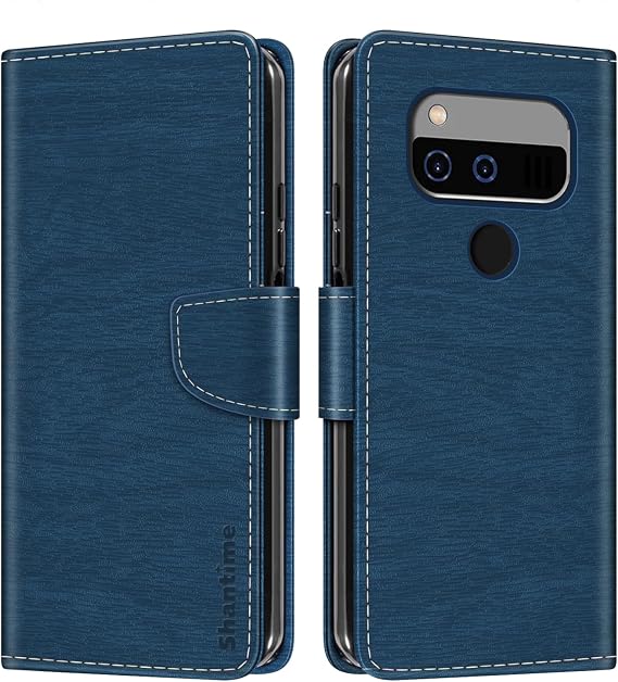 Leather Wallet Case Compatible with Unihertz Jelly Max, Colorful Flip Cover with Card Holders Magnetic Closure Full Protection Shell(Blue)