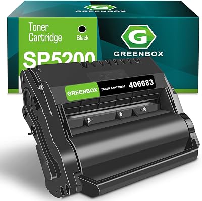 GREENBOX Remanufactured SP 5200 Toner Cartridge Replacement for SP5200 406683 for Aficio SP 5200 5200DN 5200S 5210 5210SF 5210DN 5210SR Printer  25,000 Pages