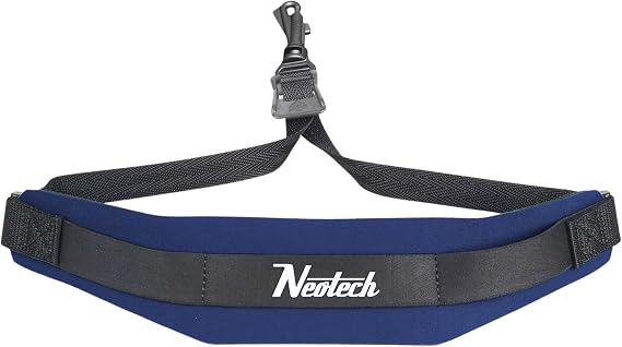 Neotech Saxophone Swivel Hook Neck Strap Soft Sax Padded for Alto Tenor Baritone Soprano (Regular, Navy) - Made in USA