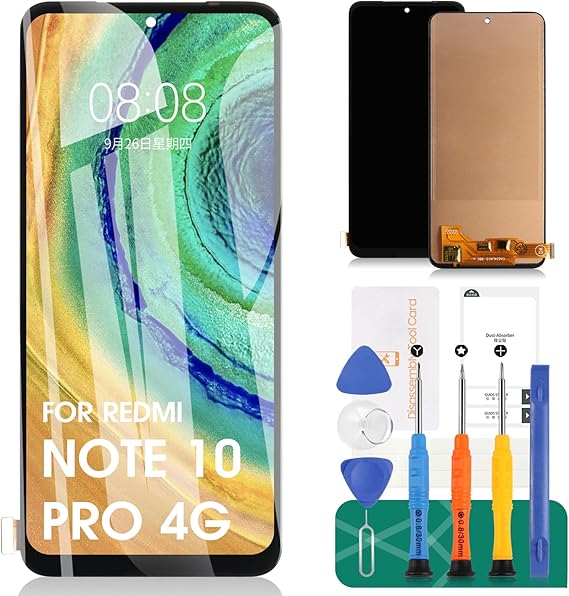 TFT for Redmi Note 10 Pro Screen Replacement 4G for Xiaomi Redmi Note 10 Pro LCD Digitizer Kits for Redmi M2101K6G Screen Touch Display Assembly Repair Parts M2101K6R